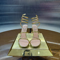 RC 25C Snake-Shaped Sandals 9.5cm Gold Sheepskin 310629