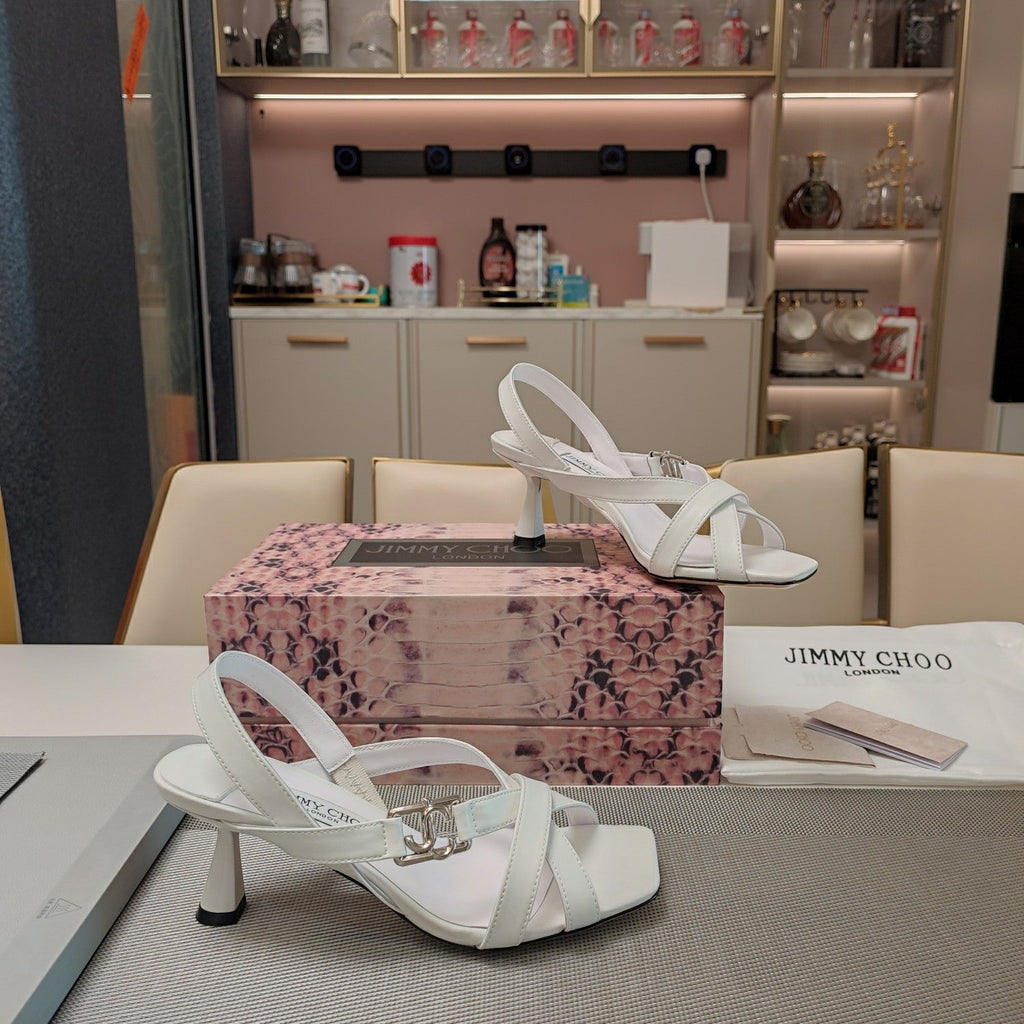 Jimmy 25 Jess Sandals White Leather 240097