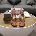 Jimmy 25 Azie Colorblock Sandal 11CM Brown Calfskin 240110