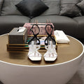 Jimmy 25 Azie Colorblock Sandal 11CM White mix Black Calfskin 240112