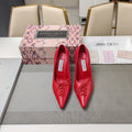 Jimmy 25 Pump High Heels Red Cowhide 240003