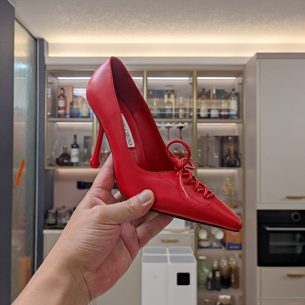 Jimmy 25 Pump High Heels Red Cowhide 240003