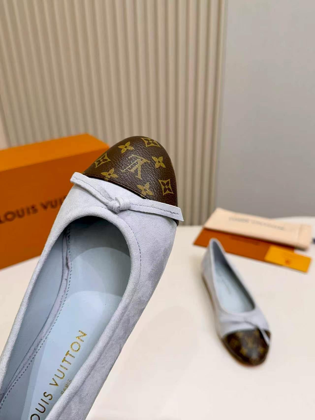 LV Darling Ballerina Light Slate Blue Suede 847111