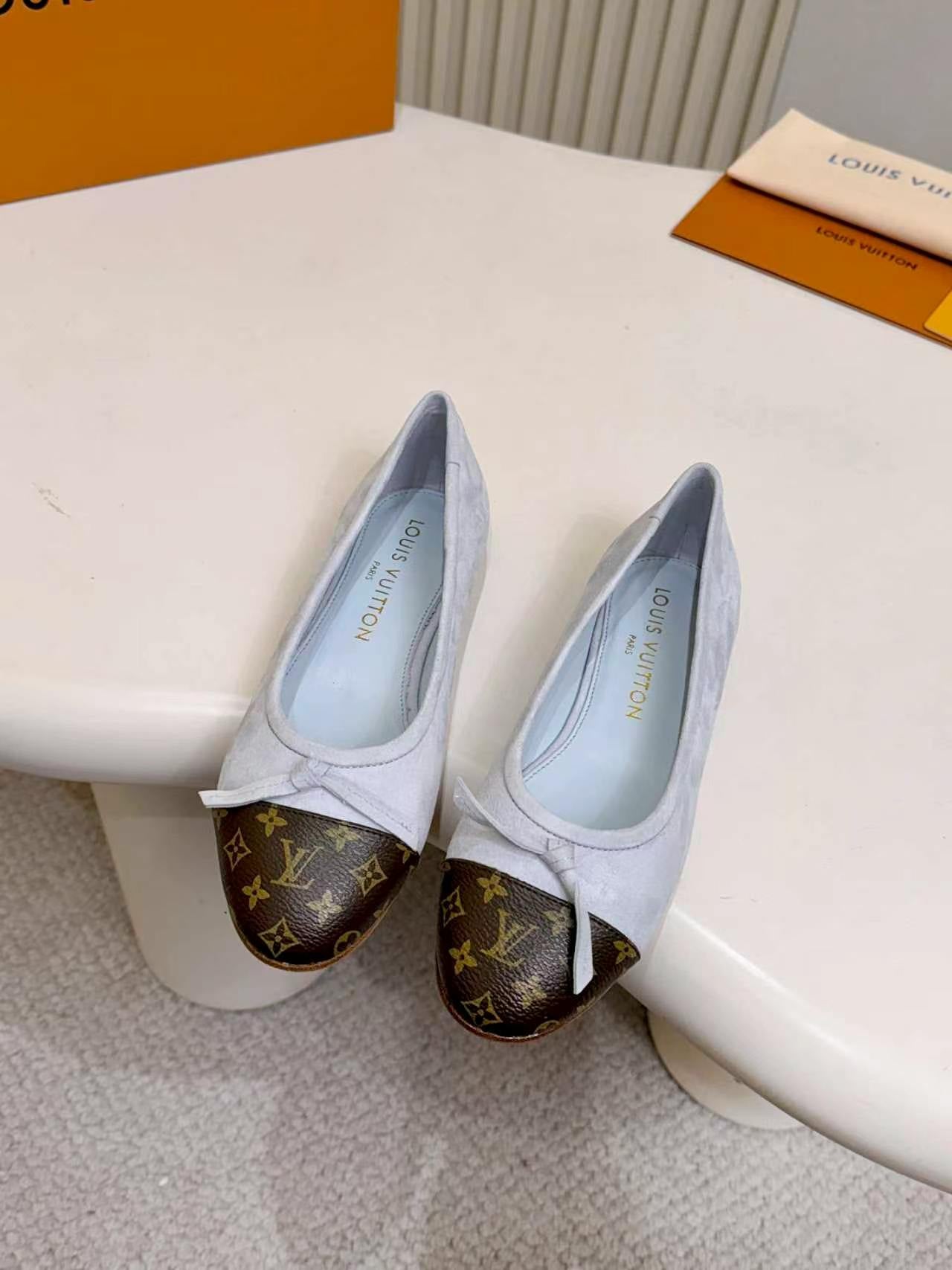 LV Darling Ballerina Light Slate Blue Suede 847111