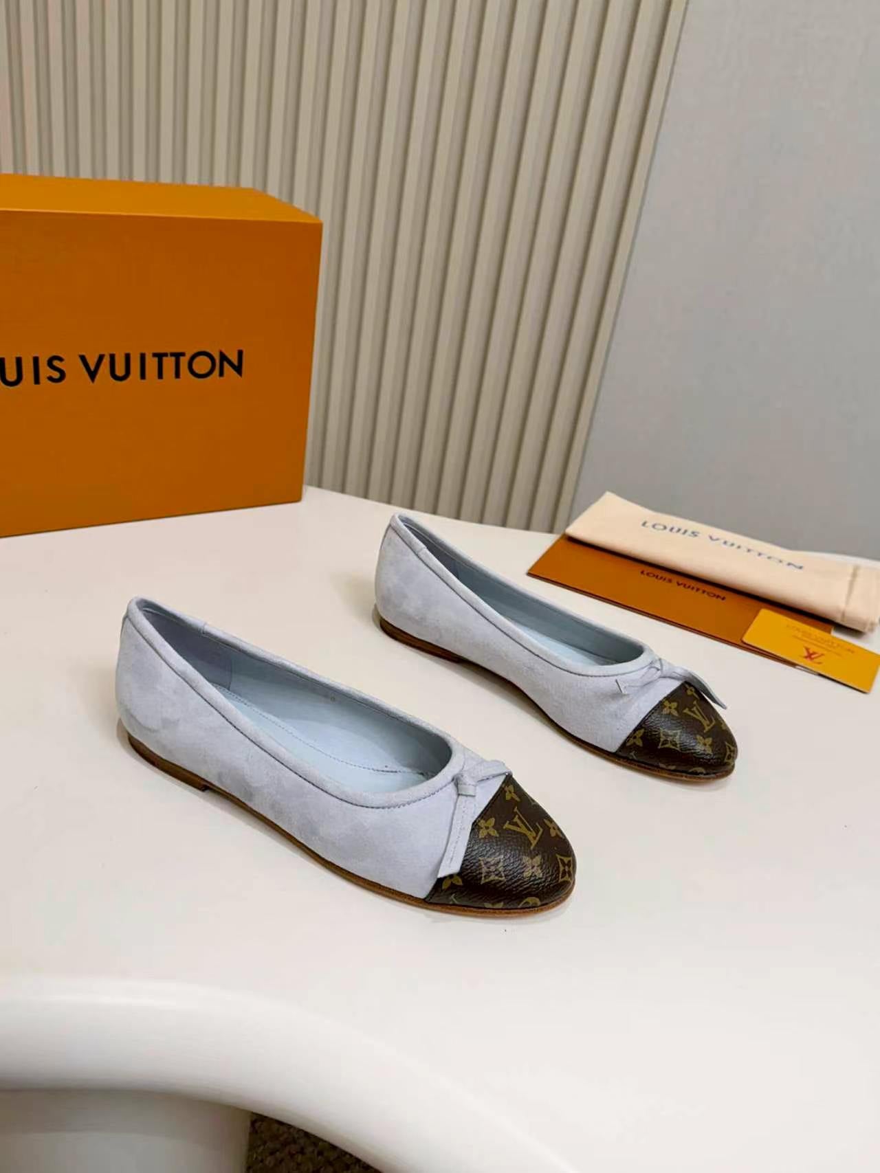 LV Darling Ballerina Light Slate Blue Suede 847111