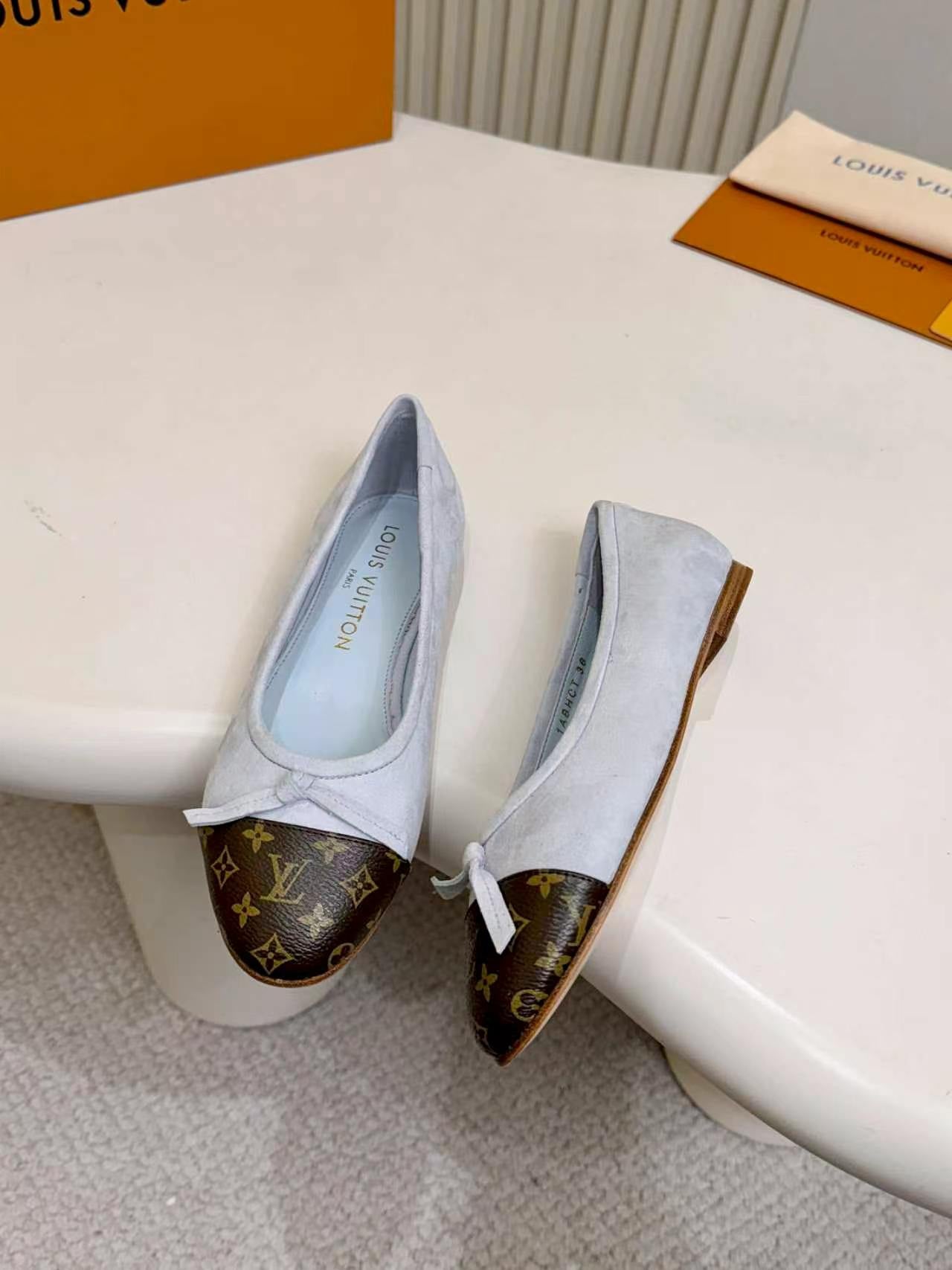 LV Darling Ballerina Light Slate Blue Suede 847111