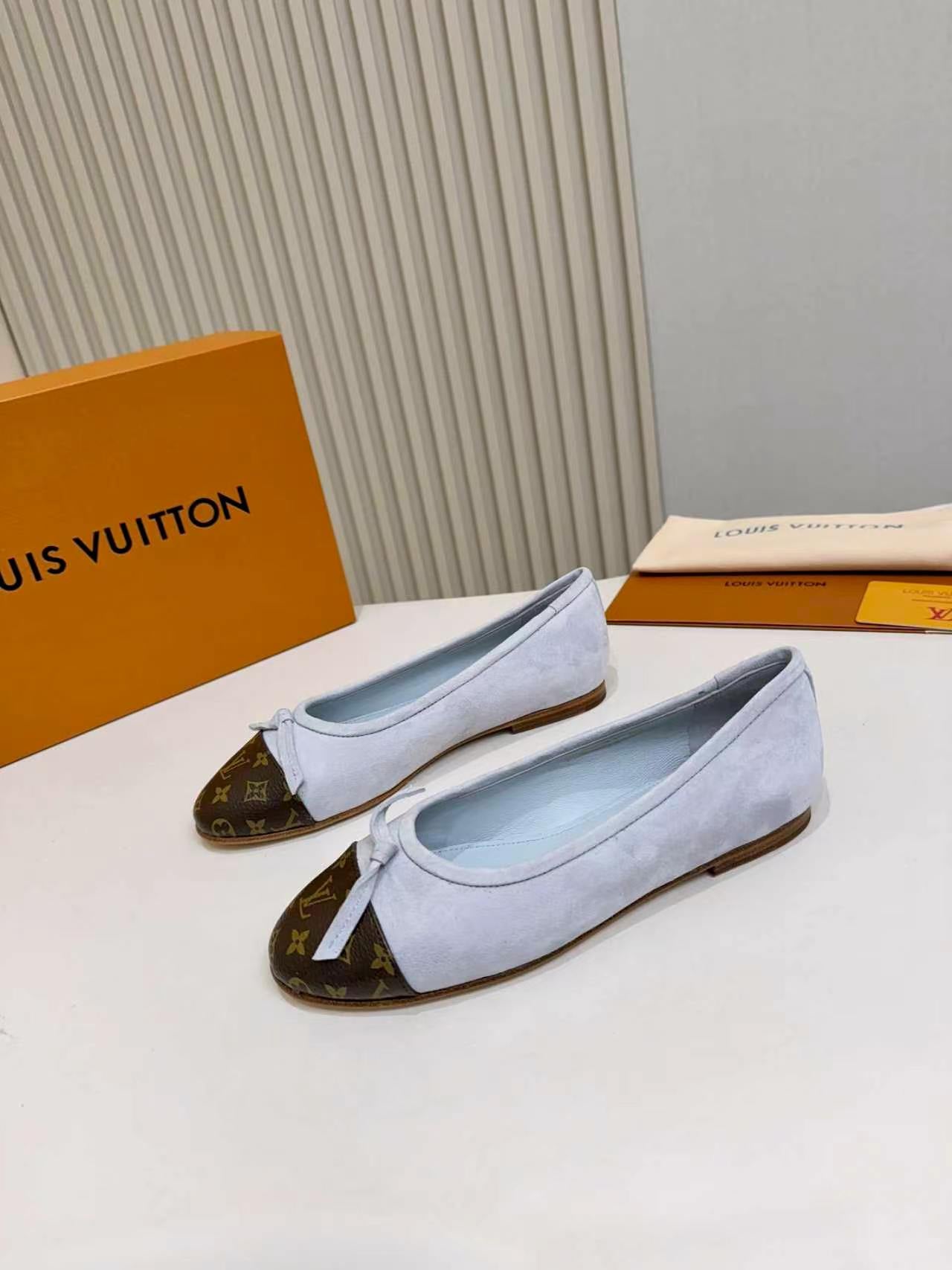 LV Darling Ballerina Light Slate Blue Suede 847111