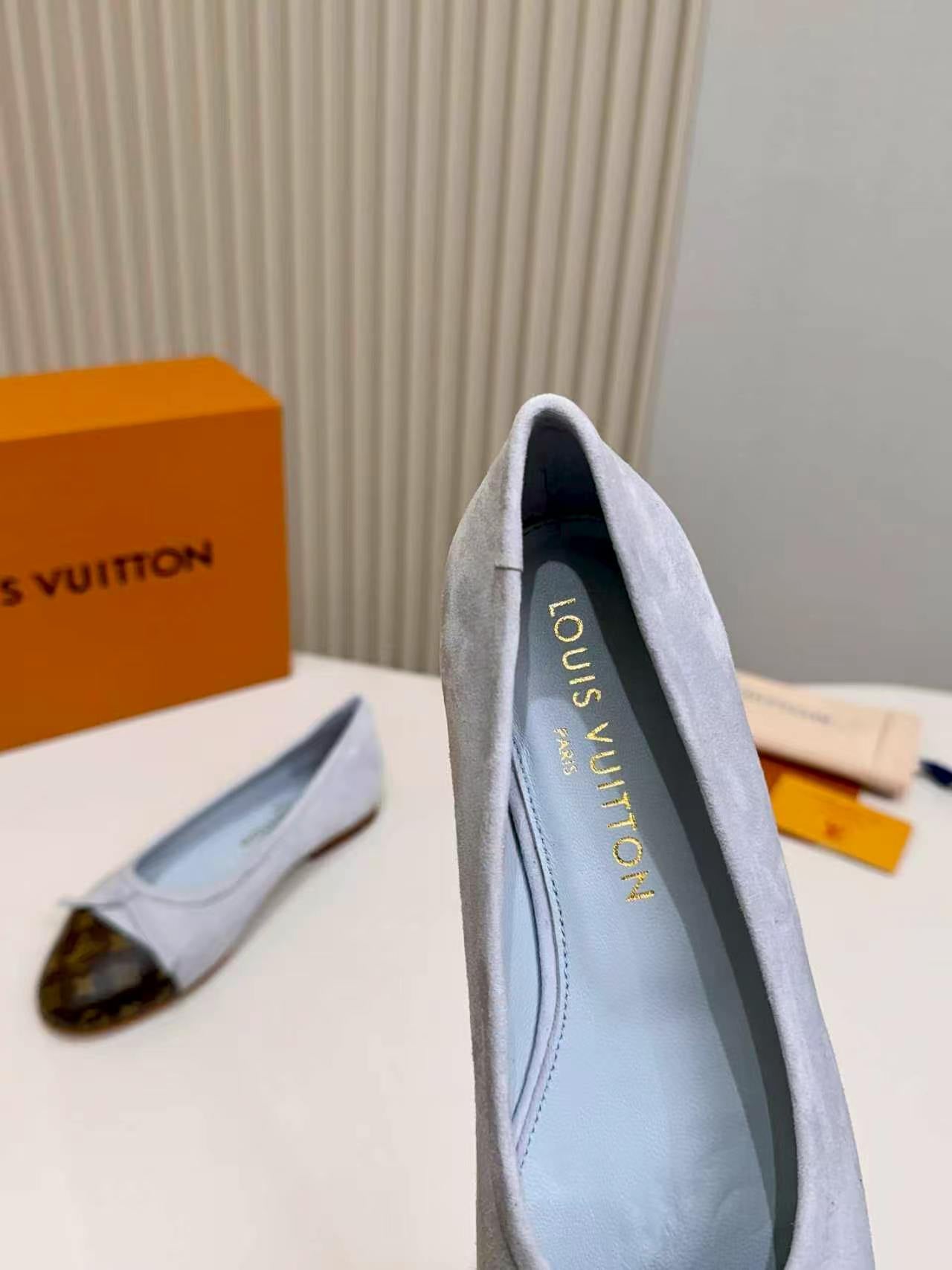 LV Darling Ballerina Light Slate Blue Suede 847111