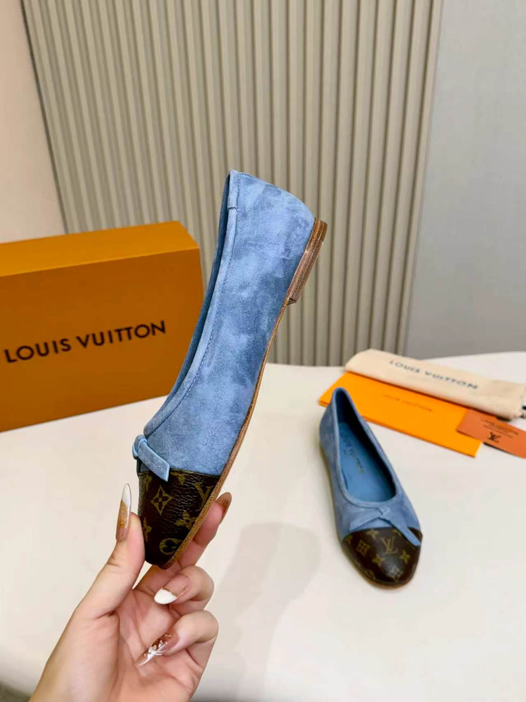 LV Darling Ballerina Light Blue Suede 847113