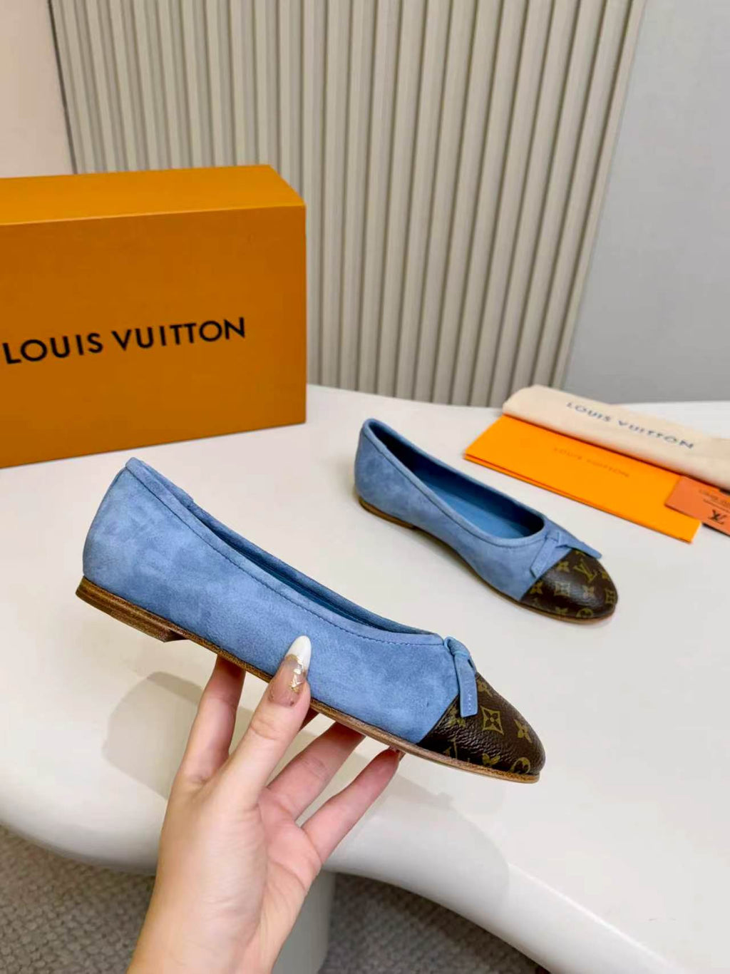 LV Darling Ballerina Light Blue Suede 847113