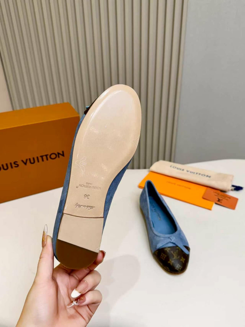 LV Darling Ballerina Light Blue Suede 847113