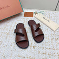 LP Men Sandals In Burgundy Snake Embossed Calfskin