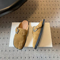 Maison Margiela Tabi Buckle-Fastening Mules Brown Suede 803622