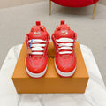 LV Skate Sneakers Orange Metallic and Perforated Calf Leather 528547