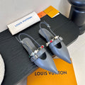 LV Vibe Slingback Flat Slate Grey Cowhide 580335