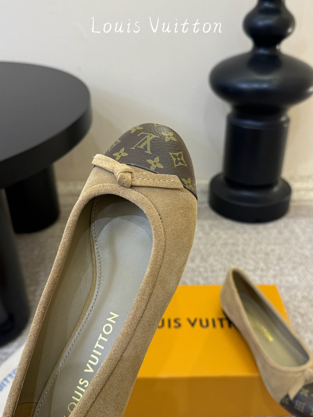 LV Darling Ballerinas Beige Brown Suede Leather 888288