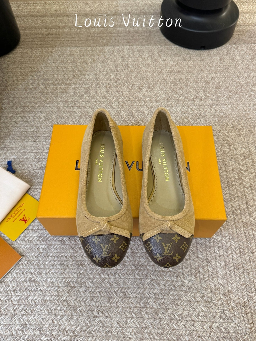 LV Darling Ballerinas Beige Brown Suede Leather 888288