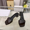 The Row New Chocolate Slide Coffee Lambskin 707565