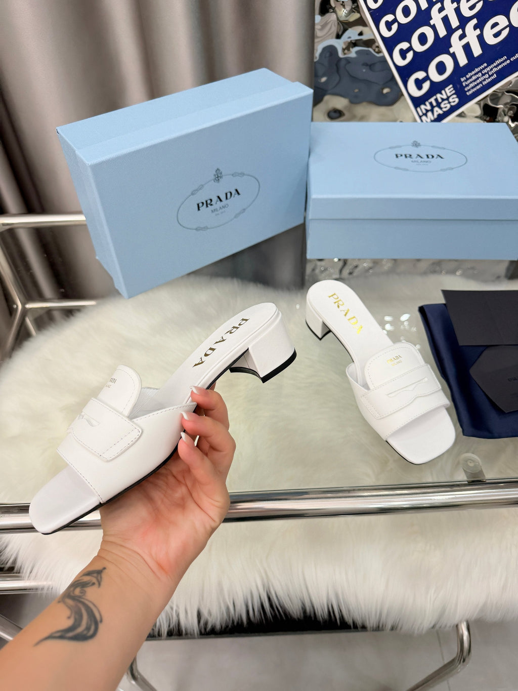 Prada 26SS Sandals White Leather 564173