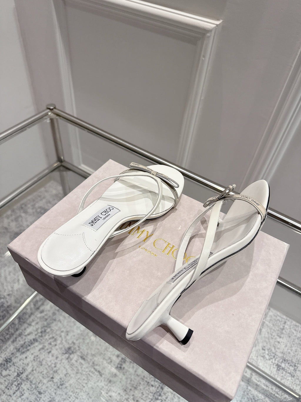 Jimmy Ciela Mules 45mm White Sheepskin 422436