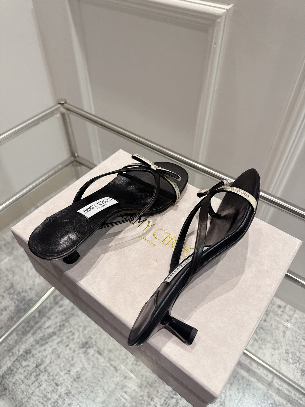 Jimmy Ciela Mules 45mm Black Sheepskin 422438