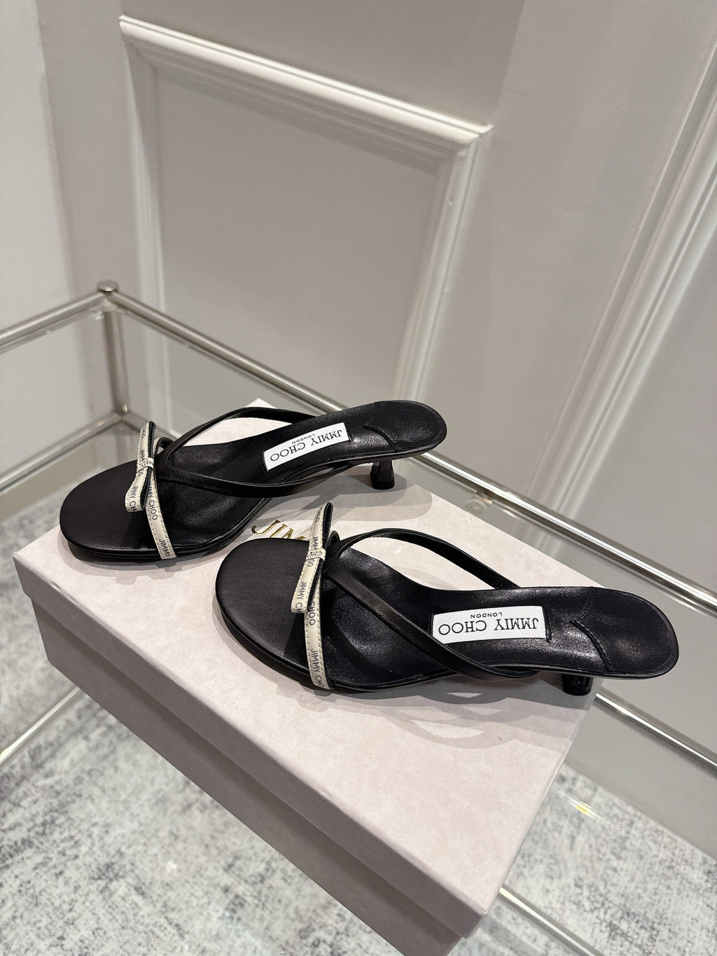 Jimmy Ciela Mules 45mm Black Sheepskin 422438