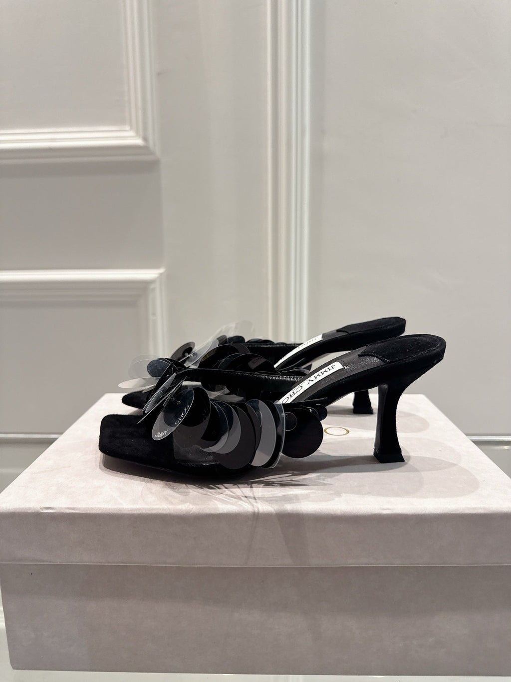 Jimmy Freia Mule 70mm Black Suede 422448