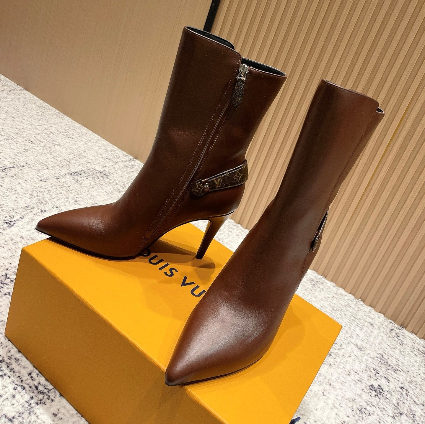 LV Legacy Ankle Boot 80mm Brown Cowhide 480590