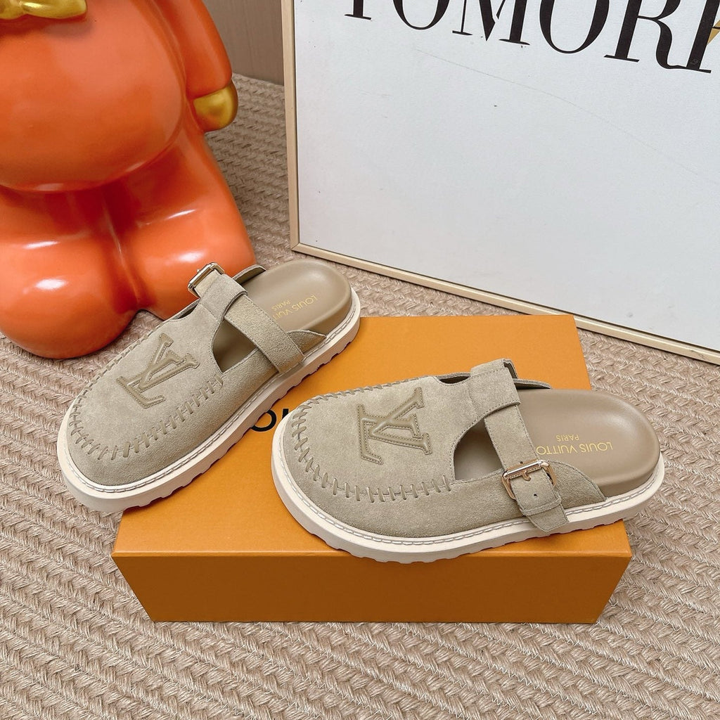 LV Colorado Closed Mule Taupe Suede 854266