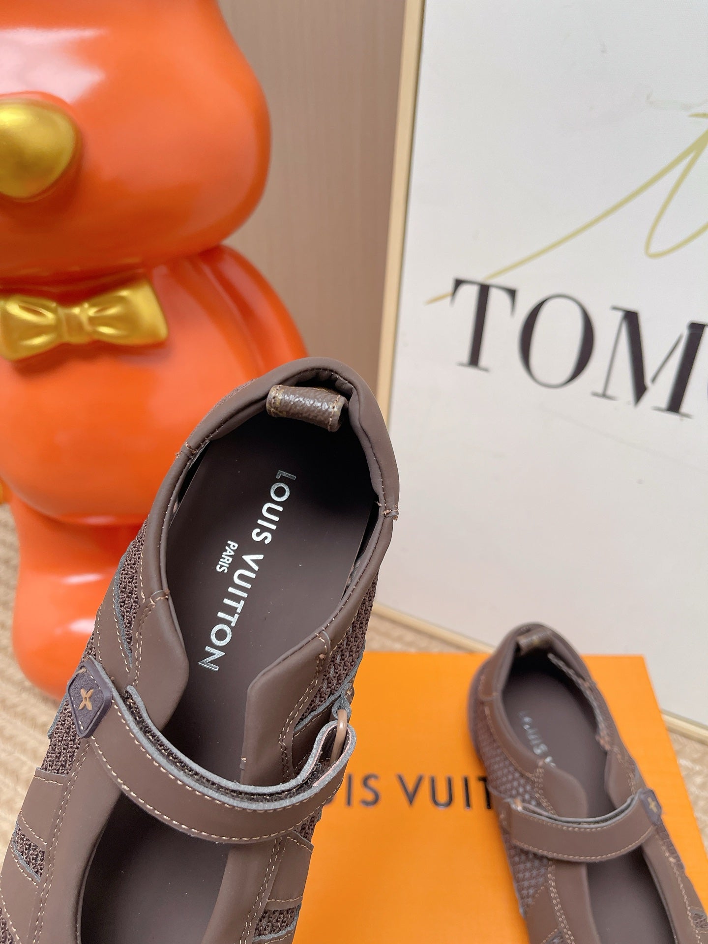 LV Sneakerina Mary Jane Coffee Suede Mesh 854278