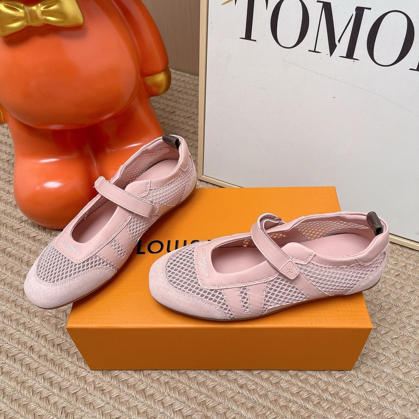 LV Sneakerina Mary Jane Light Pink Suede Mesh 854279