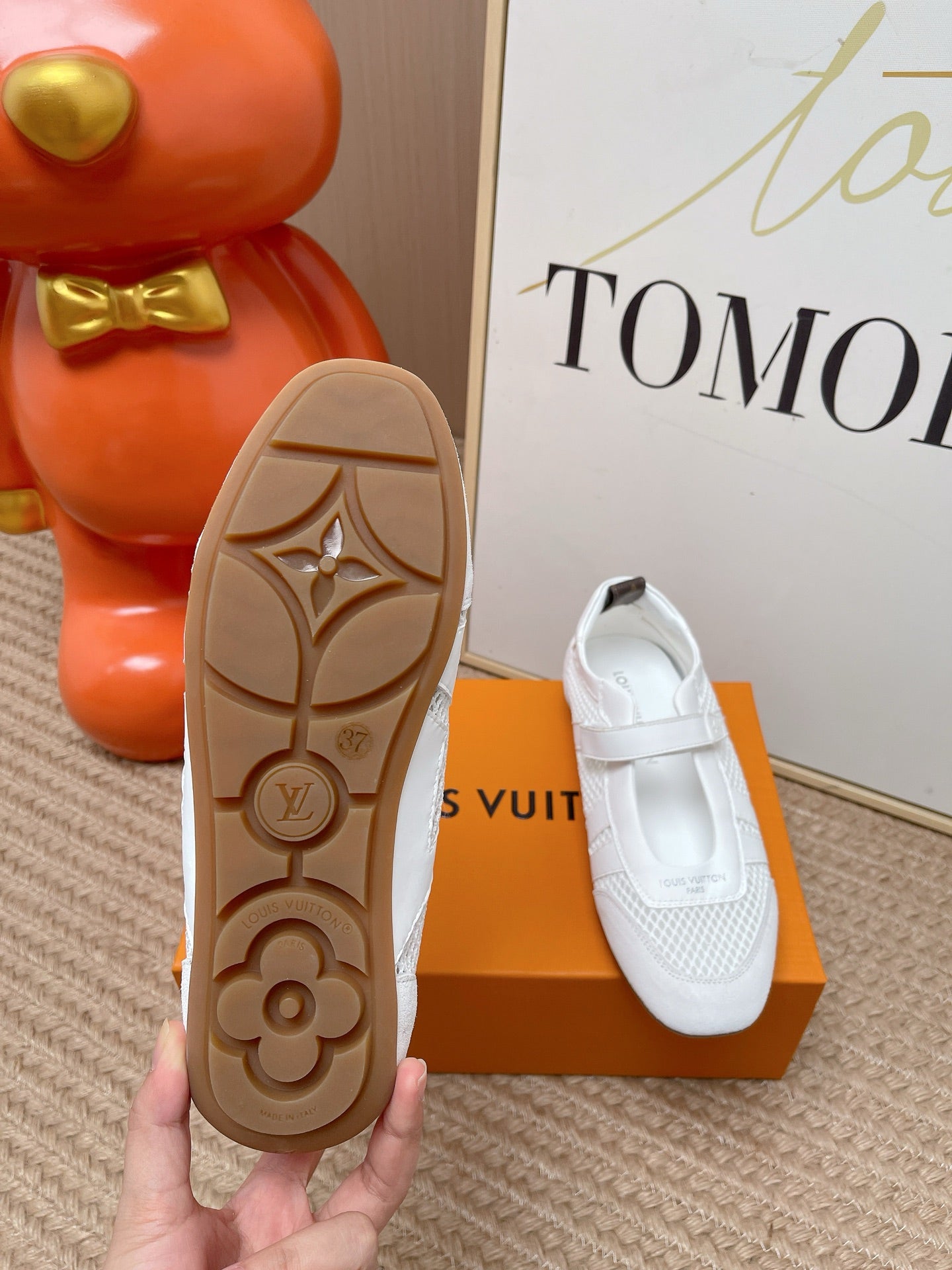 LV Sneakerina Mary Jane White Suede Mesh 854280