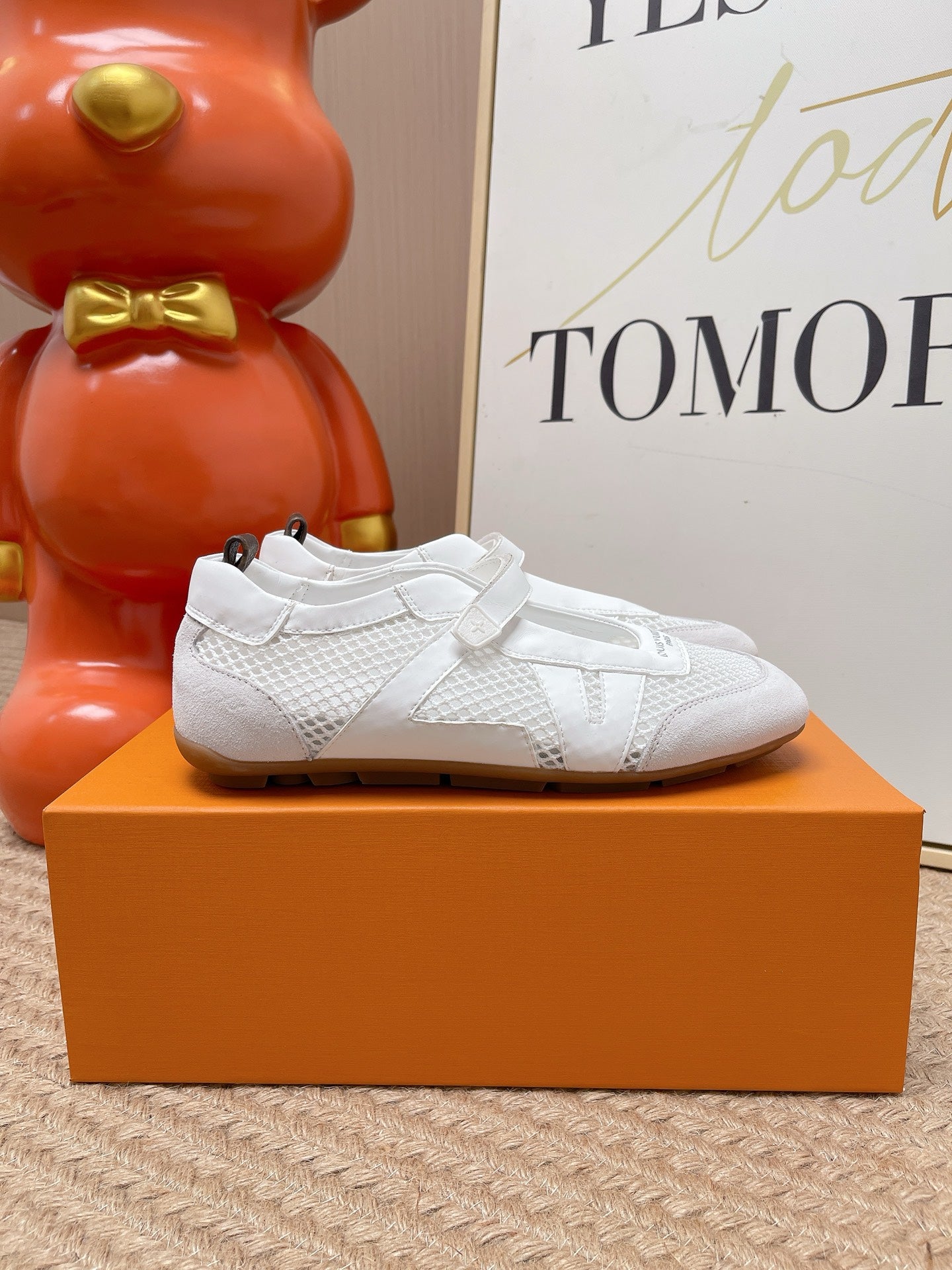 LV Sneakerina Mary Jane White Suede Mesh 854280