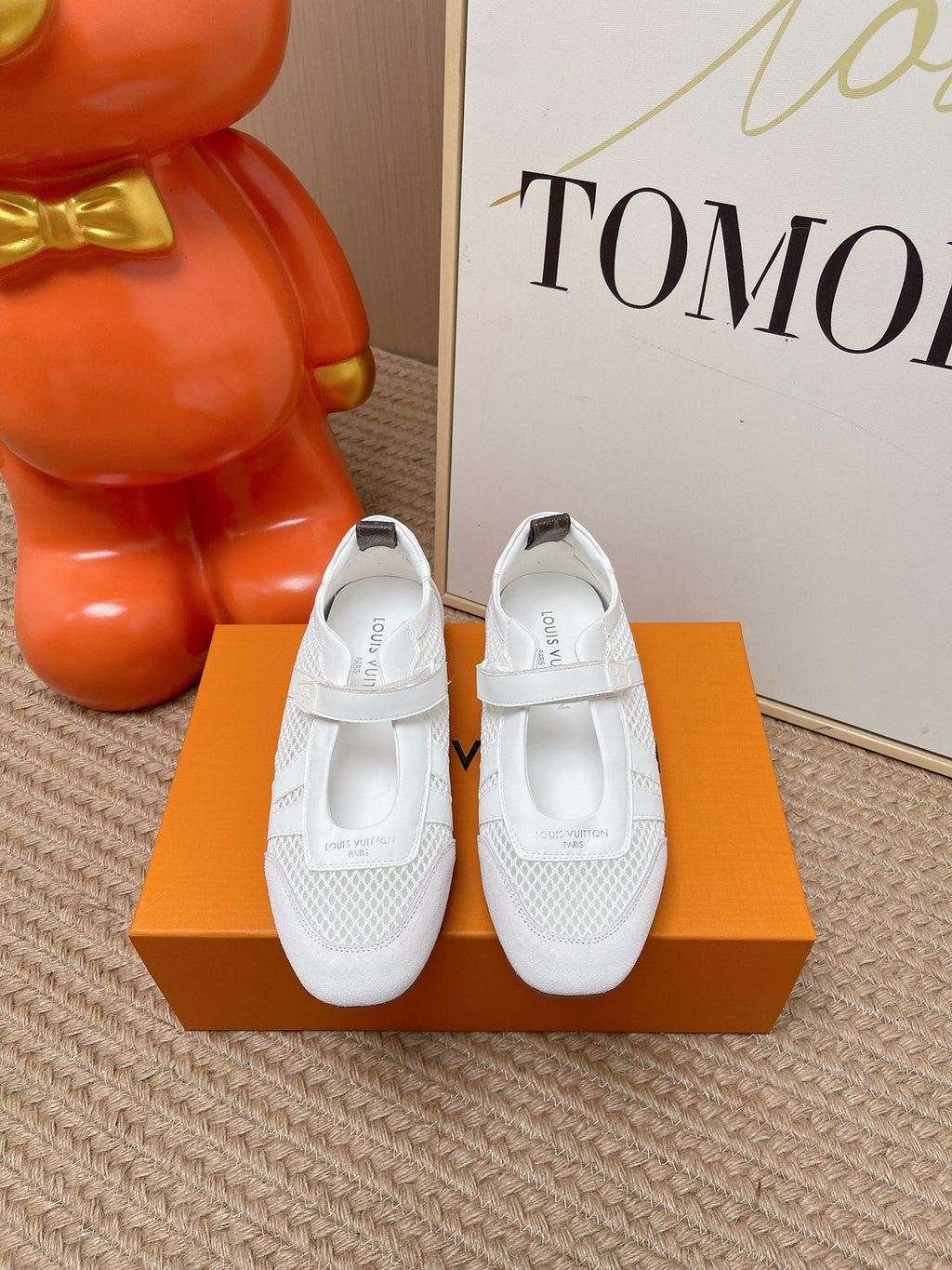 LV Sneakerina Mary Jane White Suede Mesh 854280