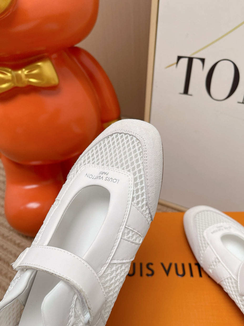 LV Sneakerina Mary Jane White Suede Mesh 854280