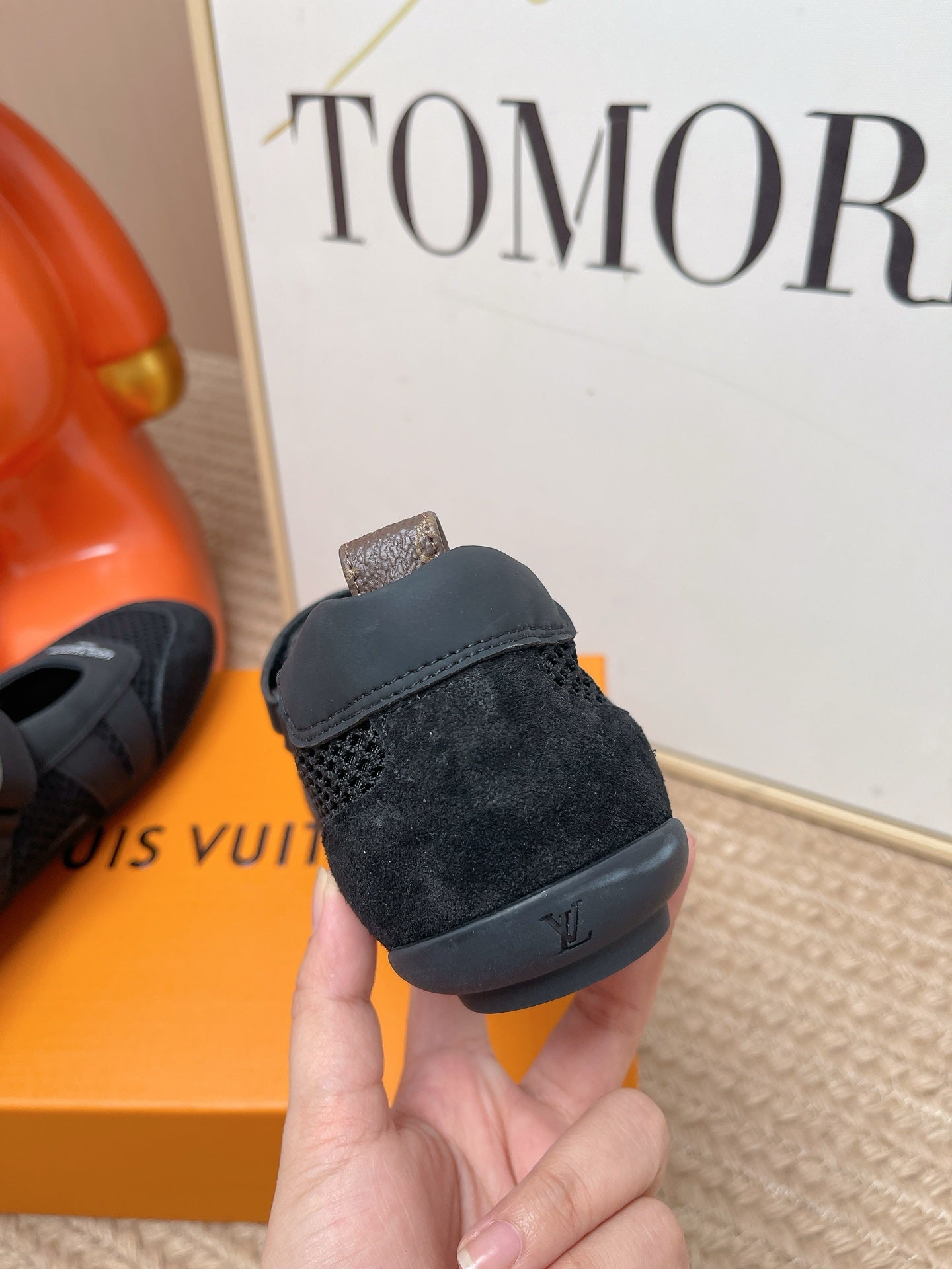 LV Sneakerina Mary Jane Black Suede Mesh 854281