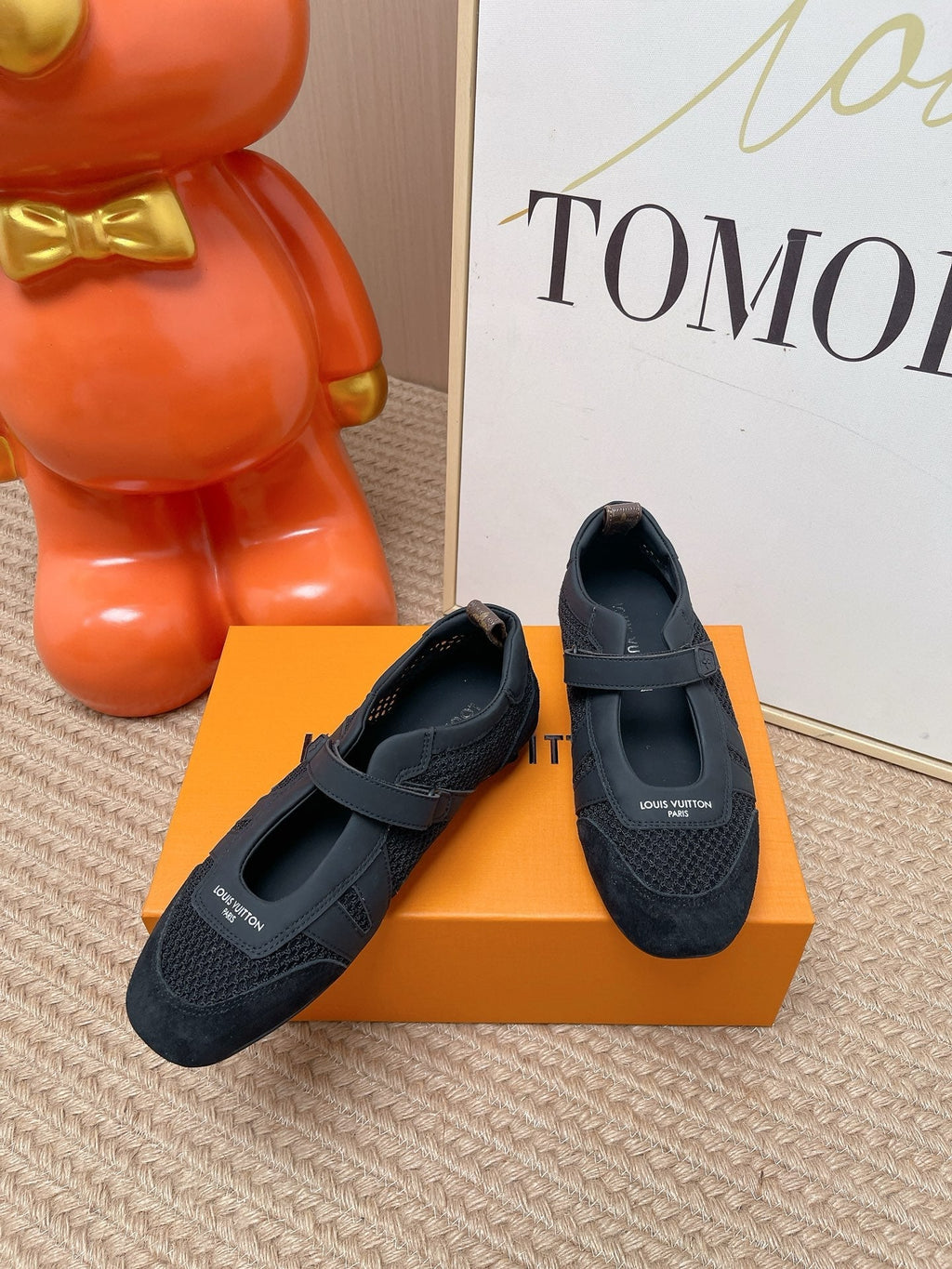 LV Sneakerina Mary Jane Black Suede Mesh 854281