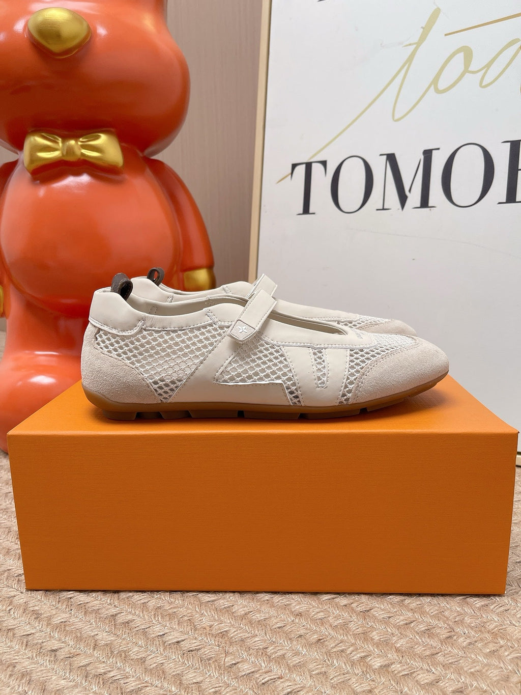 LV Sneakerina Mary Jane Cream Suede Mesh 854282
