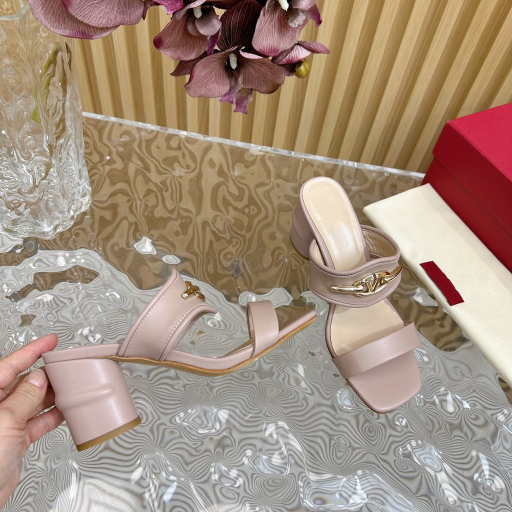 High Heel 70 Sandal The Bold Edition Vlogo Square Toe Rose Cannelle