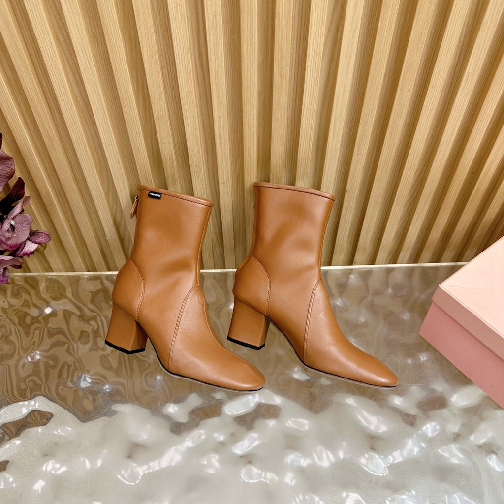 Miu Bootie Camel  Nappa Leather  498179