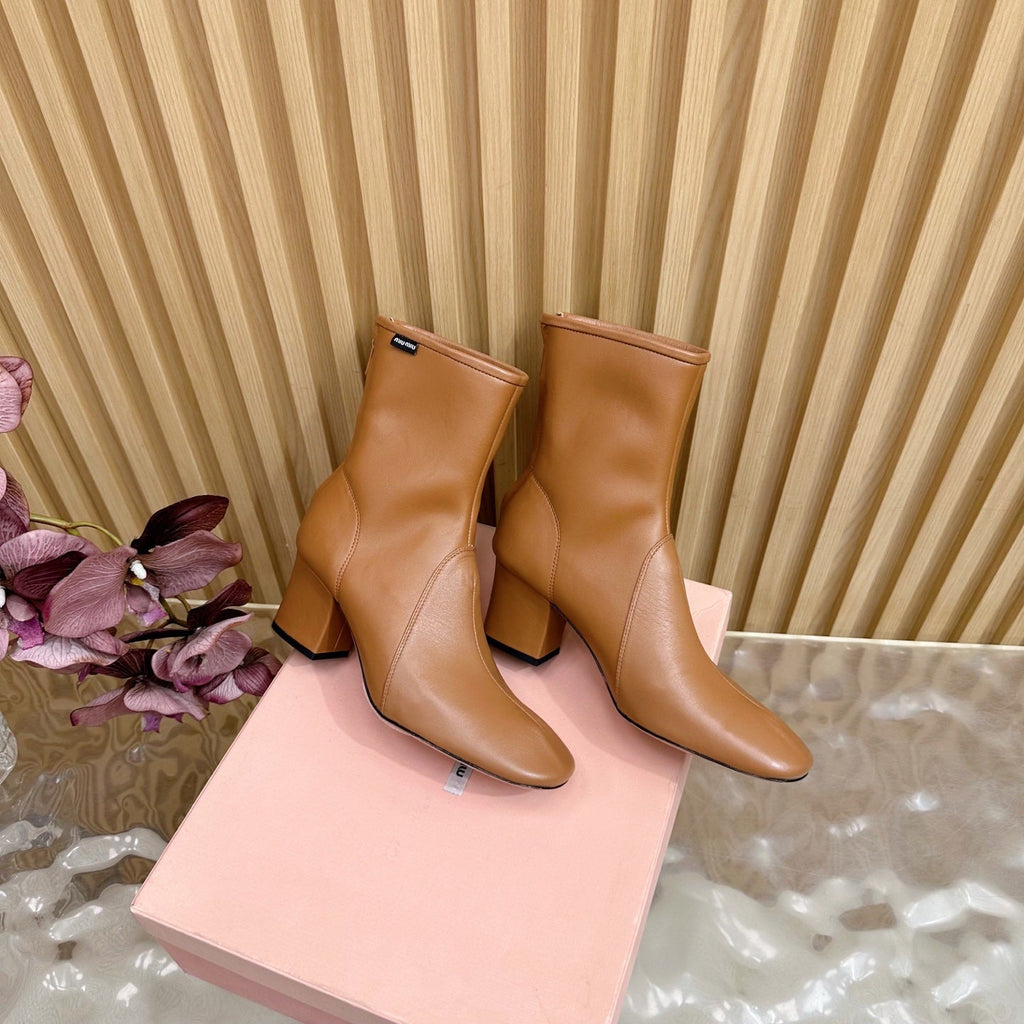 Miu Bootie Camel  Nappa Leather  498179