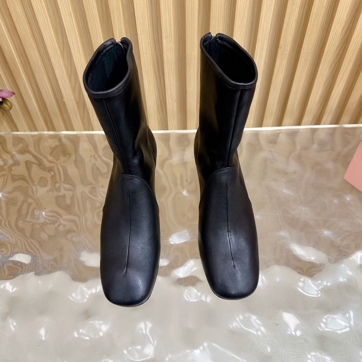 Miu Booties Black Nappa Leather 498180