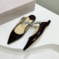 Jimmy Bing In Black Glossy Cowhide Mules 587752