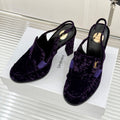 YSL 26WF Le Slingback 10.5cm Purple Velvet642957