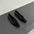 POPPY BALLET FLATS IN BLACK GLOSSY LAMBSKIN