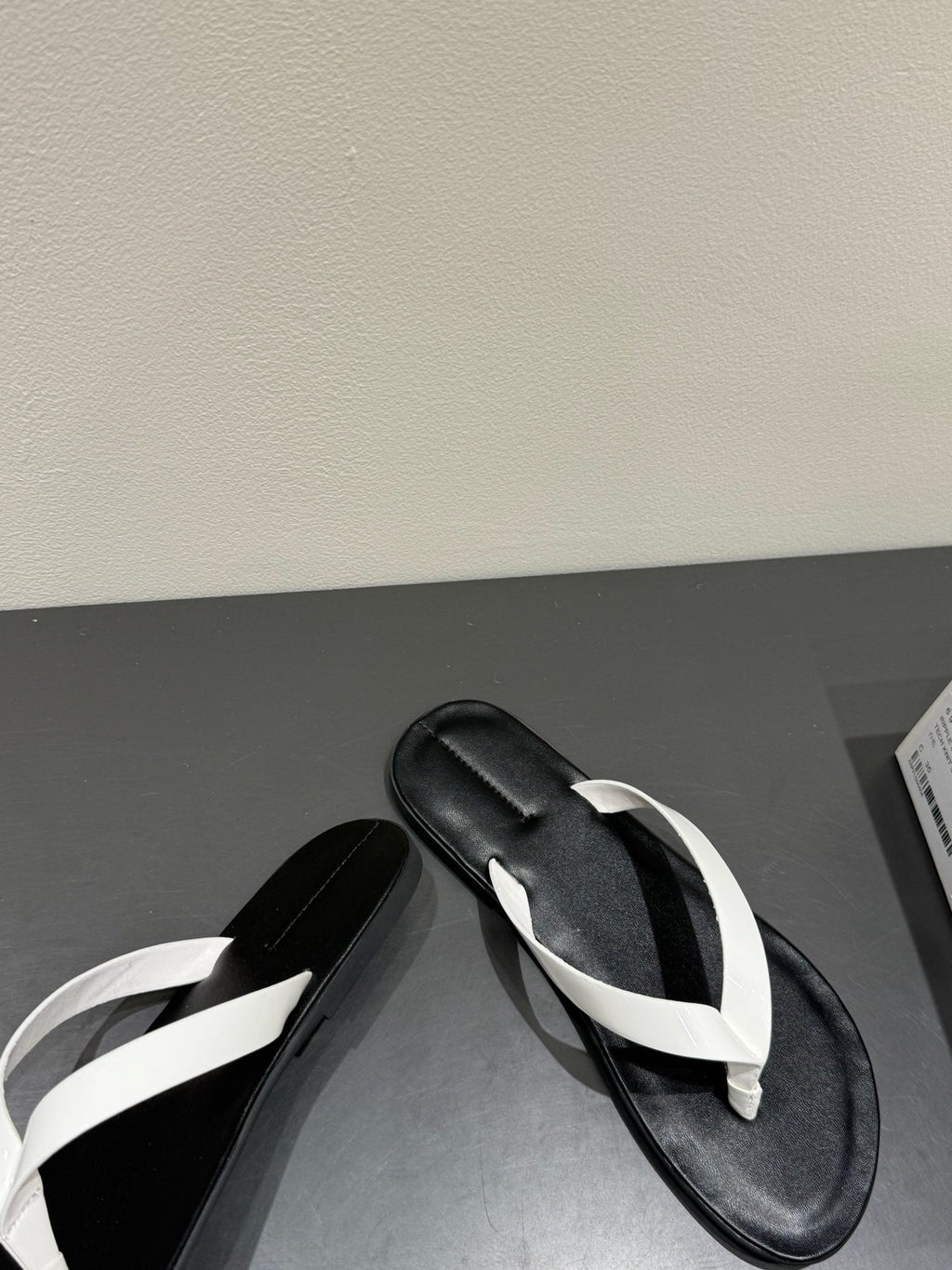 The Row Thong Sandal  Black And White  Patent leather 337445