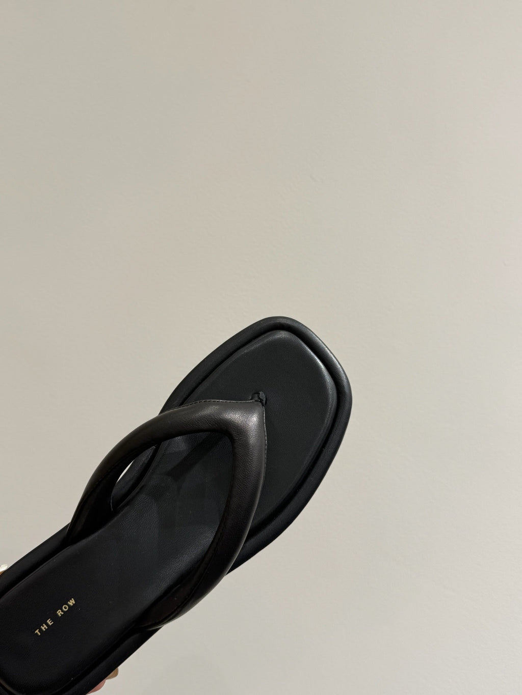 The Row Thong Sandal  Black  Sheepskin 337477