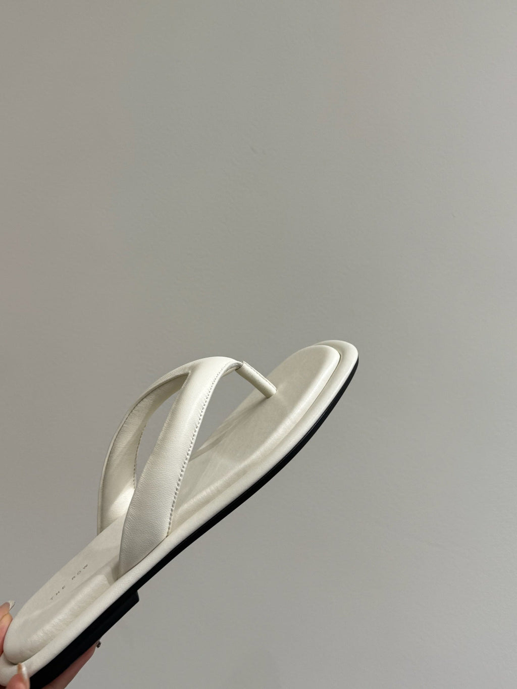The Row Thong Sandal  White Sheepskin 337479