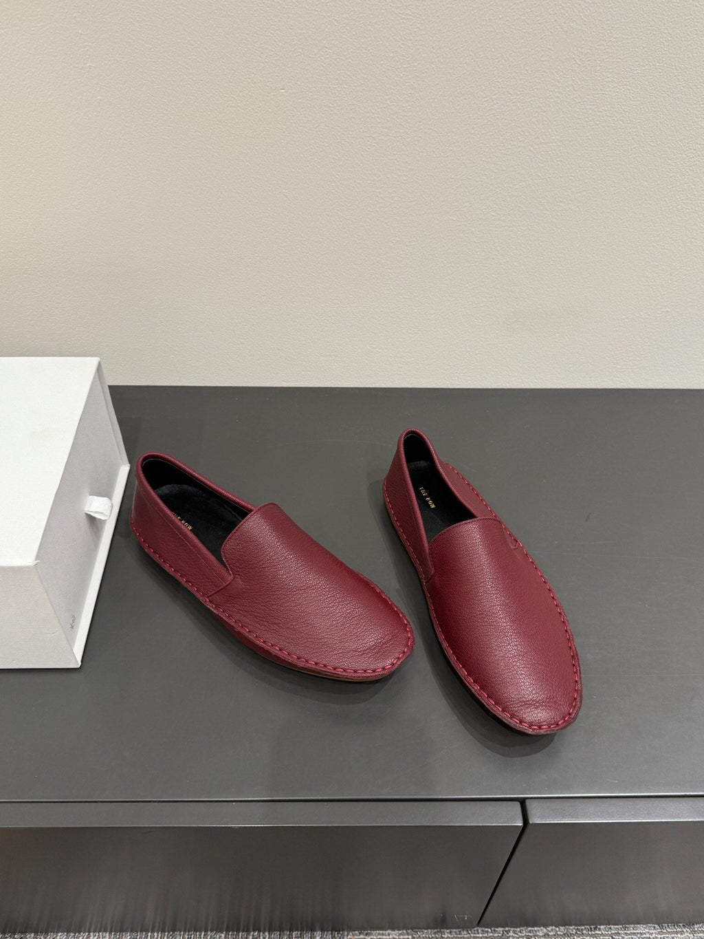 The Row Vasko Slippers Dar Red  Calfskin 337480
