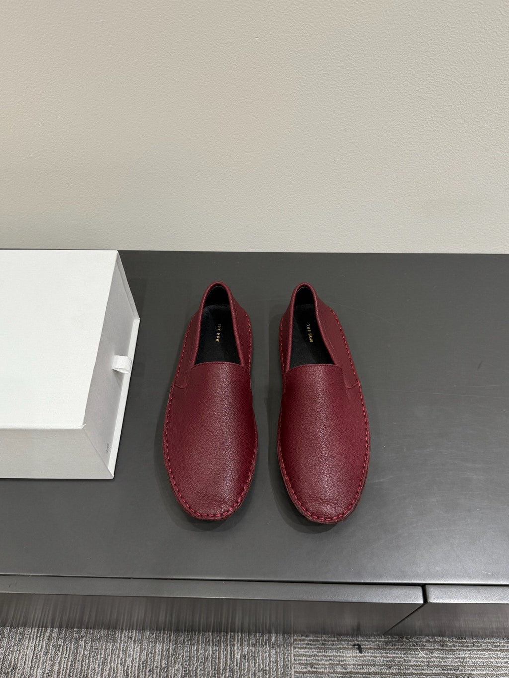 The Row Vasko Slippers Dar Red  Calfskin 337480